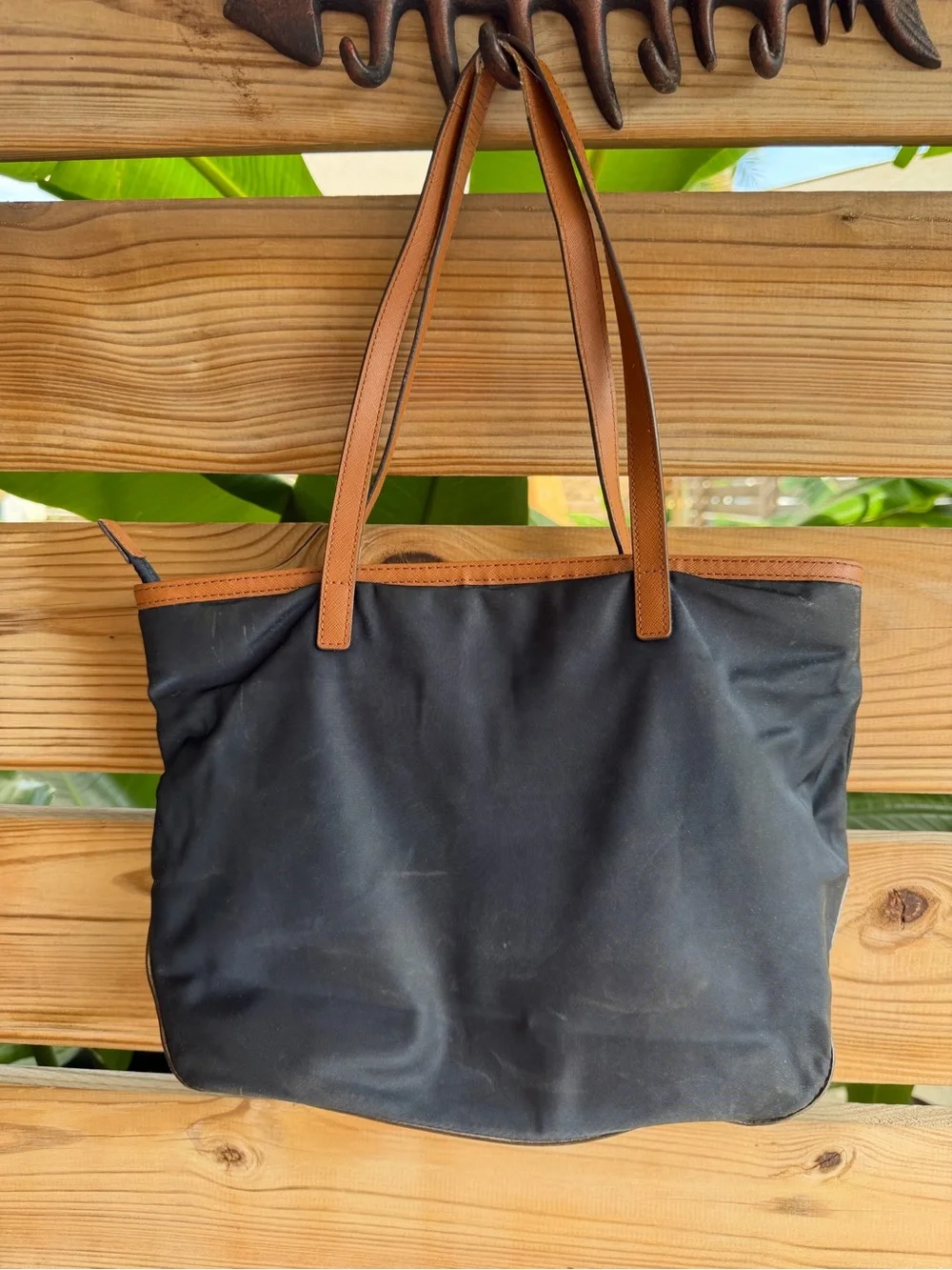 Michael Kors Black and Tan Tote Bag